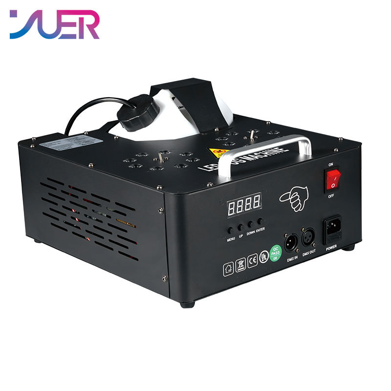 YUER 2000W Double Tube Fog Machine 8+8 RGB 3IN1 LED with Remote Control DMX512 DJ Disco Wedding Party Professional Stage Equipment