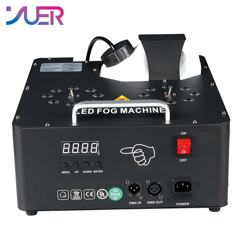 YUER 2000W Double Tube Fog Machine 8+8 RGB 3IN1 LED with Remote Control DMX512 DJ Disco Wedding Party Professional Stage Equipment