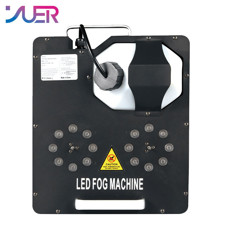 YUER 2000W Double Tube Fog Machine 8+8 RGB 3IN1 LED with Remote Control DMX512 DJ Disco Wedding Party Professional Stage Equipment
