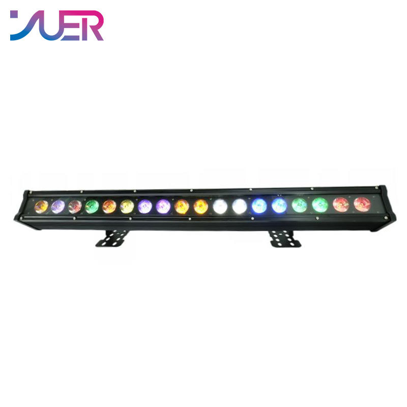 YUER IP65 Water Proof Point Control 18X10W RGBW 4in1/18X15W RGBWA 5in1/18X18W RGBWAUV 6IN1 LED Wall Wash Light DMX LED Line Bar Wash Stage Light For Dj Waterproof Running Horse Point Control