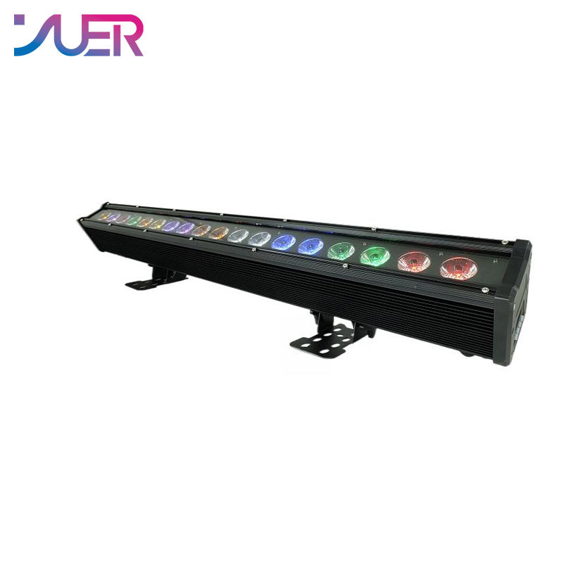 YUER IP65 Water Proof Point Control 18X10W RGBW 4in1/18X15W RGBWA 5in1/18X18W RGBWAUV 6IN1 LED Wall Wash Light DMX LED Line Bar Wash Stage Light For Dj Waterproof Running Horse Point Control
