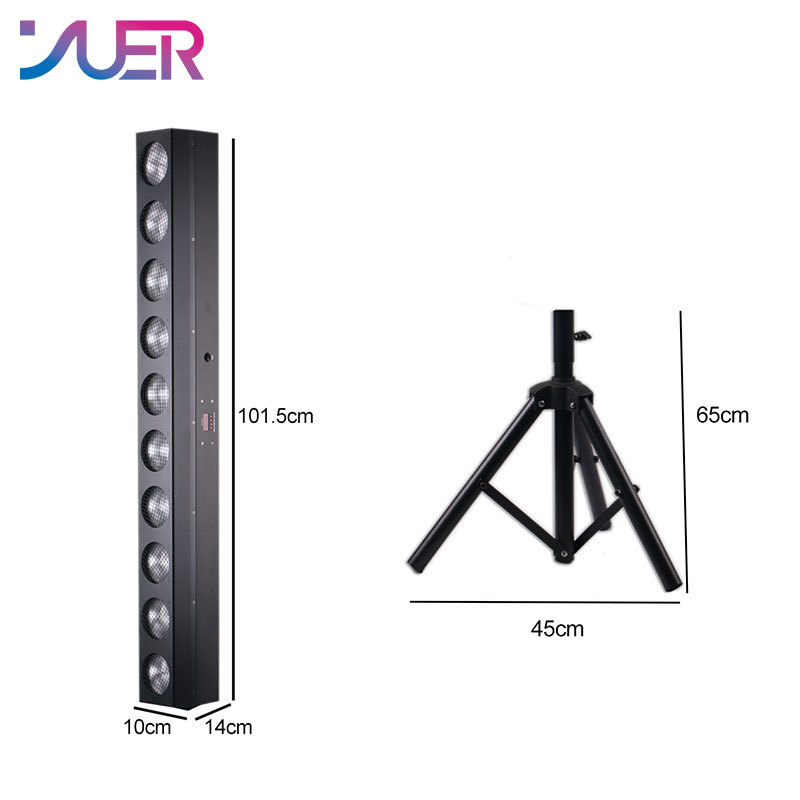 YUER 10x12W COB Warm White Blinder Bar Light COB Amber LED High Power Professional Stage Lighting For Party Bar KTV DJ Disco