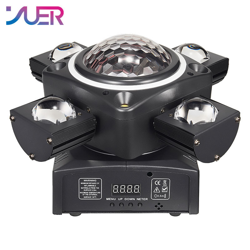 YUER Stage Effect Lighting 5x10W RGBW LED RG Laser 2x10W White Strobe RGB Ring Moving Head Party Dj Disco Club Stage Lighting