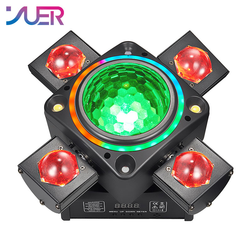 YUER Stage Effect Lighting 5x10W RGBW LED RG Laser 2x10W White Strobe ...