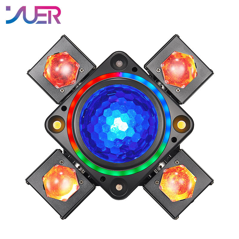 YUER Stage Effect Lighting 5x10W RGBW LED RG Laser 2x10W White Strobe RGB Ring Moving Head Party Dj Disco Club Stage Lighting
