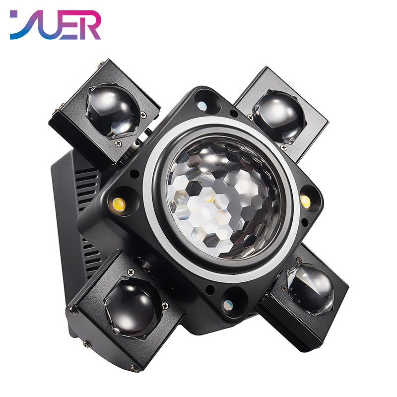 YUER Stage Effect Lighting 5x10W RGBW LED RG Laser 2x10W White Strobe RGB Ring Moving Head Party Dj Disco Club Stage Lighting