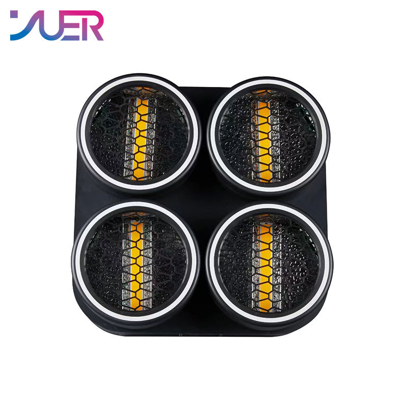 YUER LED 4x30W COB Amber Warm White With RGB 120W LED SMD Ring Retro Splicing Party Wedding Background Wash Effect Strobe Stage