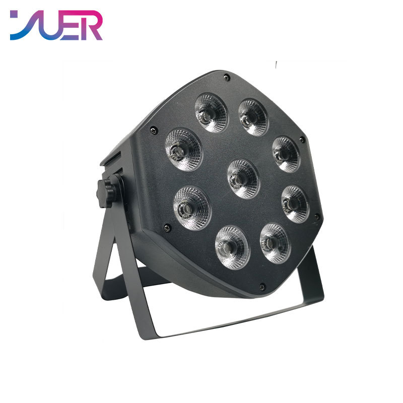 YUER Wireless Remote Control LED Par 9x10W RGBW 4IN1 LED Wash Light Stage DJ Party Uplighting No Noise Remote Control Night Lights