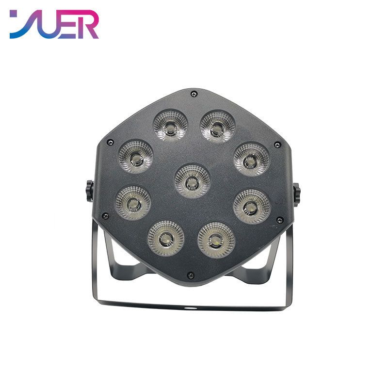 YUER Wireless Remote Control LED Par 9x10W RGBW 4IN1 LED Wash Light Stage DJ Party Uplighting No Noise Remote Control Night Lights