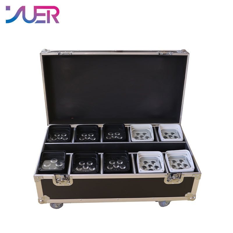 YUER Battery Wireless Waterproof Par Light 6X18W RGBWA-UV 6IN1 LED Par Light DMX512 Automatic Voice Control  for DJ Disco Stage Indoor Bar
