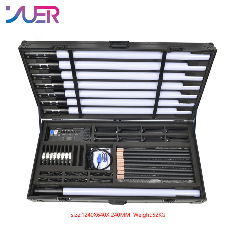 YUER 8PCS 100cm RGB Battery LED Light Tube Waterproof IP54 Built-in Battery APP Control Stage Lighting For DJ Disco Photo Photographe