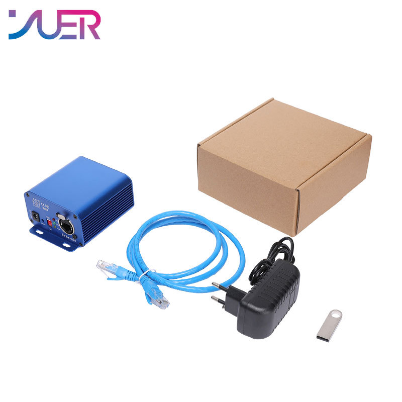 YUER ArtNet-DMX 2 two-way ArtNet DMX bidirectional converter 2 female 3PIN XLR IN/OUT signal conversion Ethernet cable