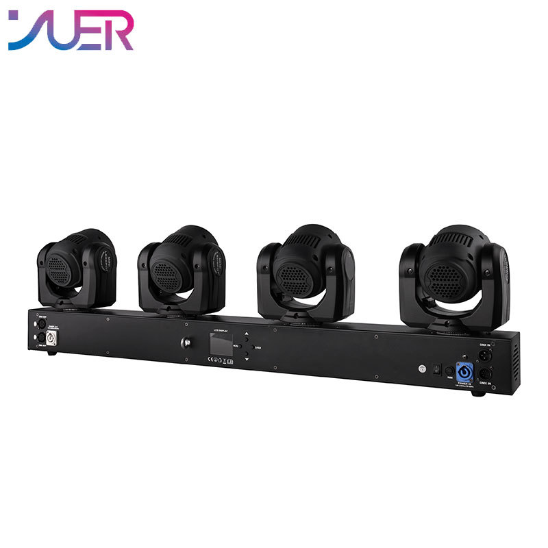 YUER 4x80w LED beam moving head Bar light RGBW 4in1 with ring DMX512 stage Effect lighting for DJ Disco wedding party Club
