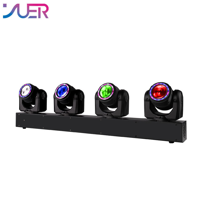 YUER 4x80w LED beam moving head Bar light RGBW 4in1 with ring DMX512 stage Effect lighting for DJ Disco wedding party Club