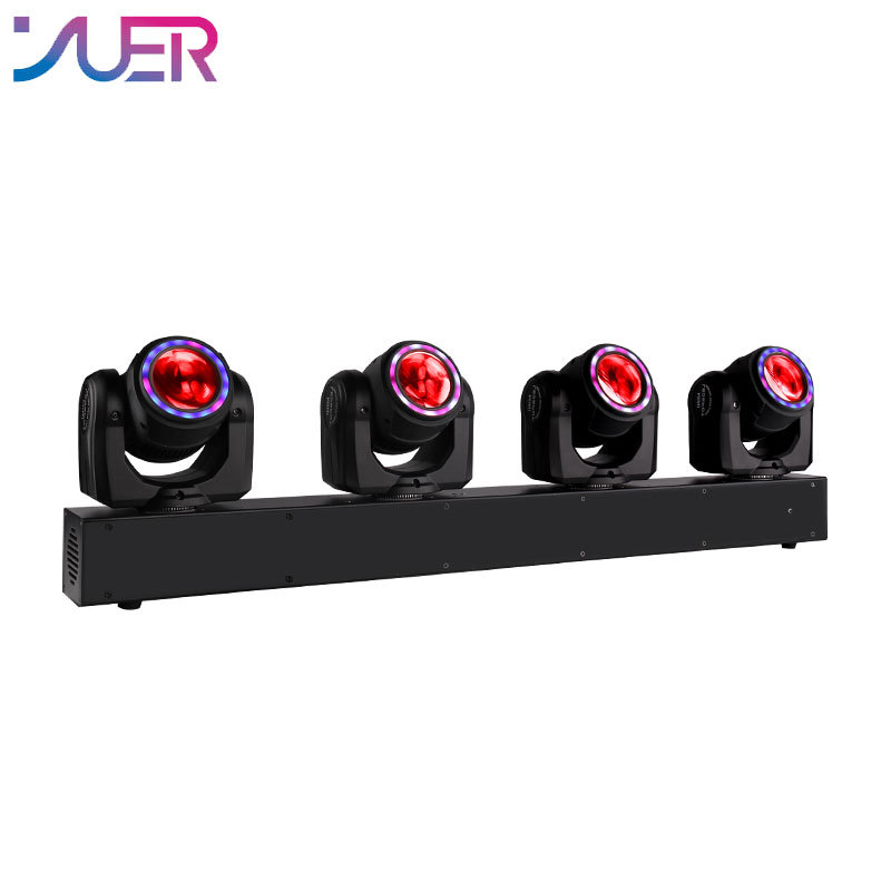 YUER 4x80w LED beam moving head Bar light RGBW 4in1 with ring DMX512 stage Effect lighting for DJ Disco wedding party Club