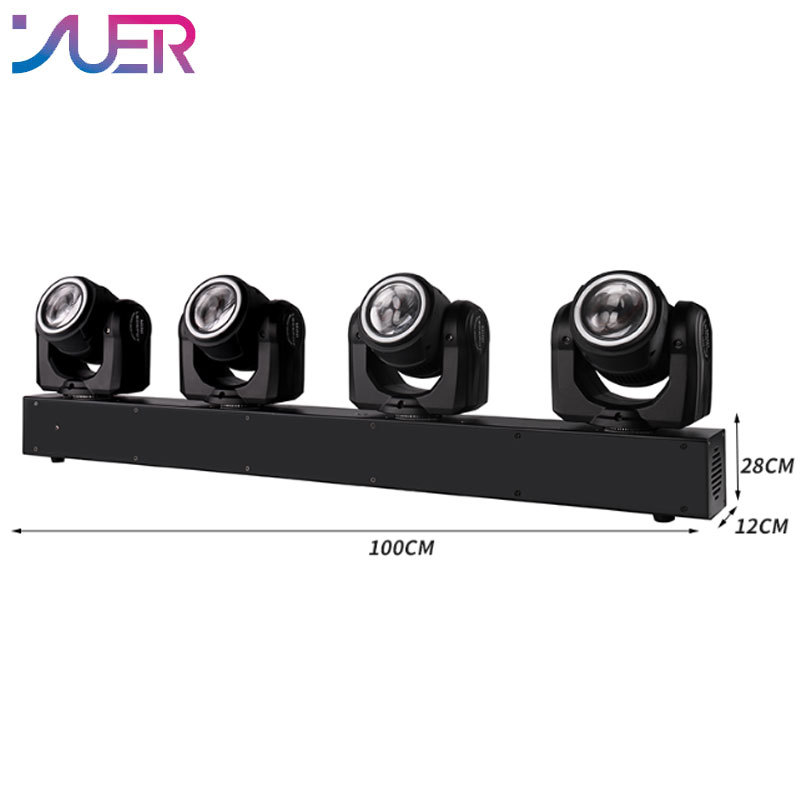 YUER 4x80w LED beam moving head Bar light RGBW 4in1 with ring DMX512 stage Effect lighting for DJ Disco wedding party Club