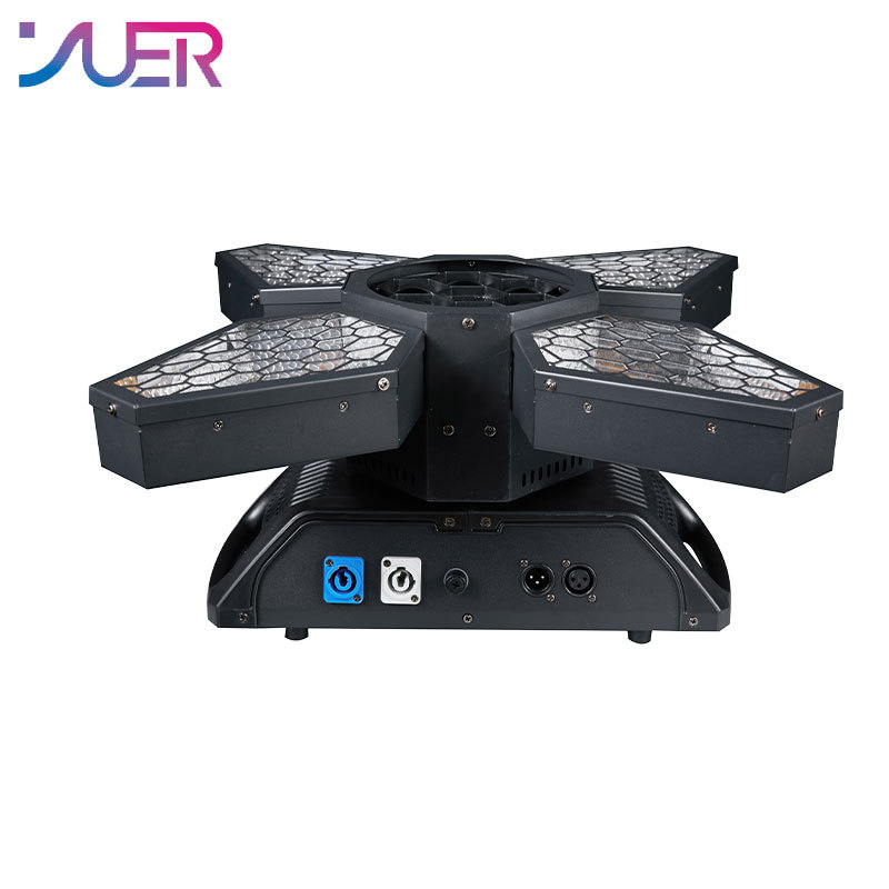 YUER 300W LED Retro Bee Eye Moving Head Light 4 in 1 Background Mixed Colourful Effect DMX Sound Control for DJ Party Disco Show