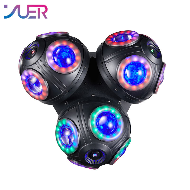 YUER LED Beam 3Heads Moving Head 12x10W LED RGBW With RG Laser Pixel 3in1 Effect Stage Lighting Dj Disco Party KTV Club Indoor Lamp