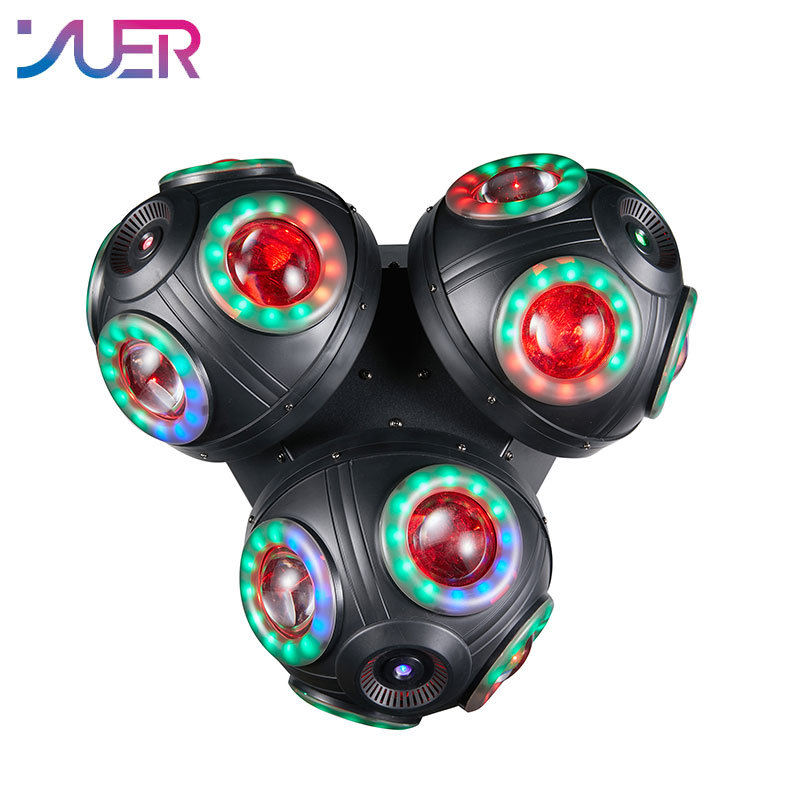 YUER LED Beam 3Heads Moving Head 12x10W LED RGBW With RG Laser Pixel 3in1 Effect Stage Lighting Dj Disco Party KTV Club Indoor Lamp