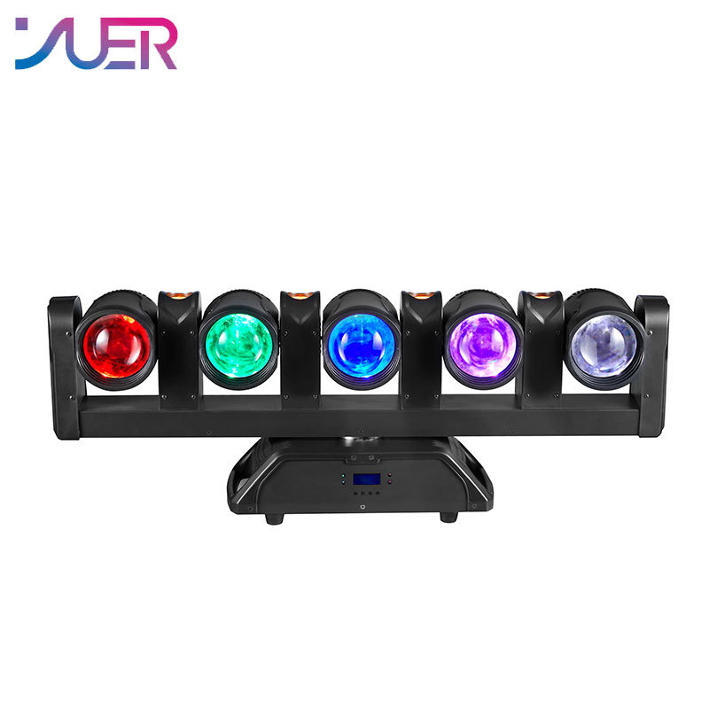 YUER 5x80W RGBW + 4x10W Golden Beam Moving Head Light DMX512 Control for DJ Disoc Stage Lighting Show Party Club Park Indoor Bar