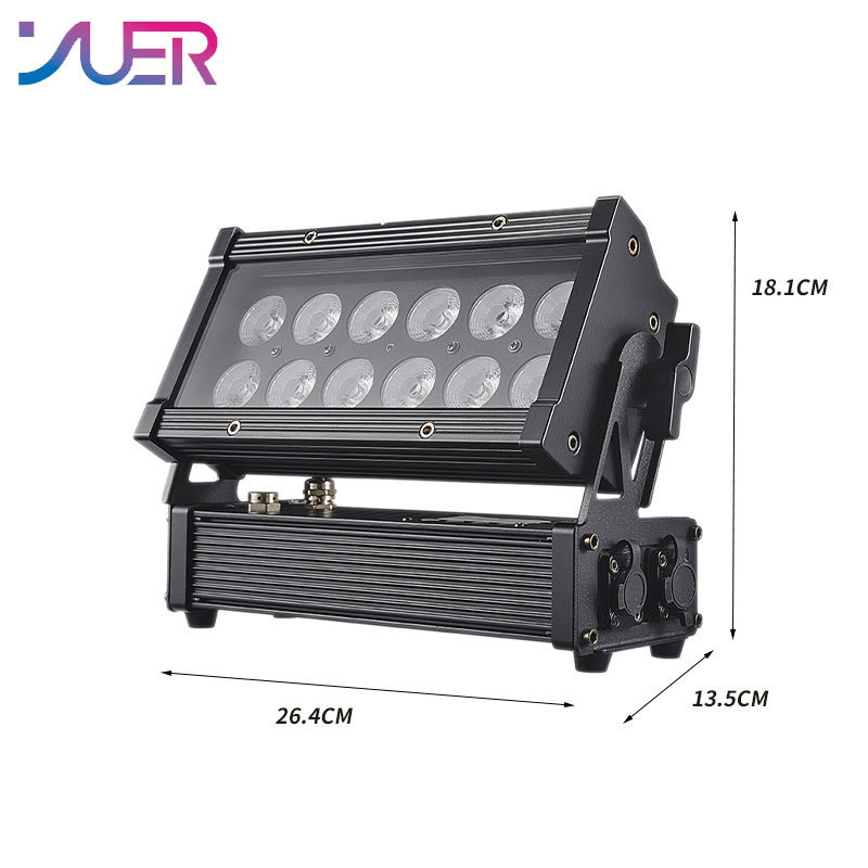 YUER IP65 Waterproof LED Par Light 12x10w RGBW 4in1 /12x18W RGBWA UV 6in1 DMX512 Control for Party Wedding DJ Disco