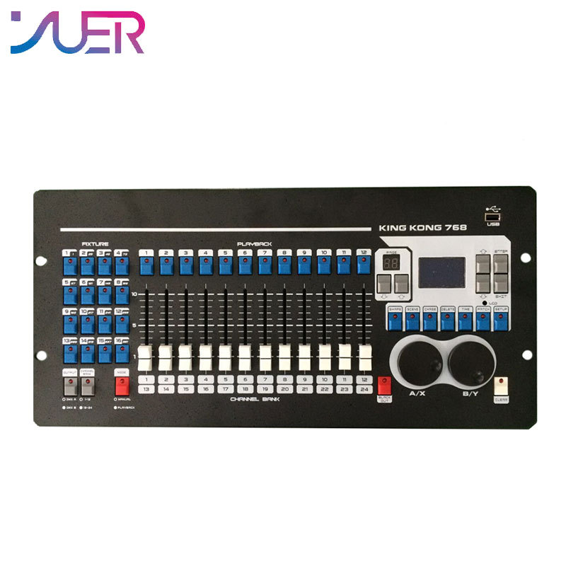 YUER Kingkong KK768 Professional DMX Controller 768 DMX Channels Built-in 135 Graphics Stage Lighting 512 DMX Console Dj Equipments
