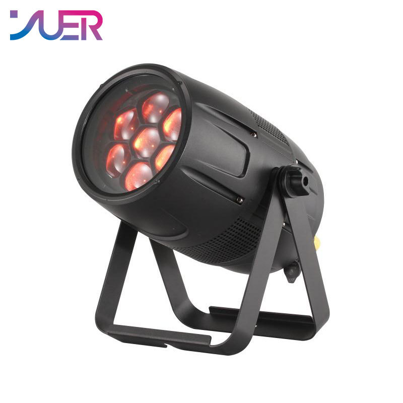 YUER 7X40W LED RGBW 4in1 Wash Beam Zoom Effect Par Lights Aluminum Case Strobe DMX Music Dj Disco Stage Chirstmas Background