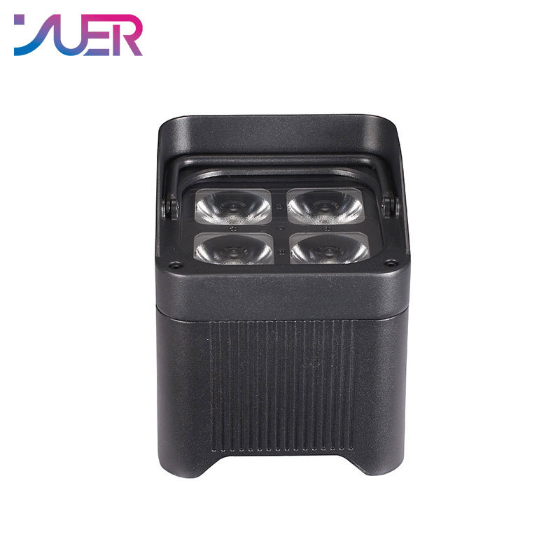 YUER Battery Wireless Waterproof Par Light 4X20W RGBWA-UV 6IN1 LED Par Light DMX512 Automatic Voice Control for DJ Disco Stage Indoor Bar