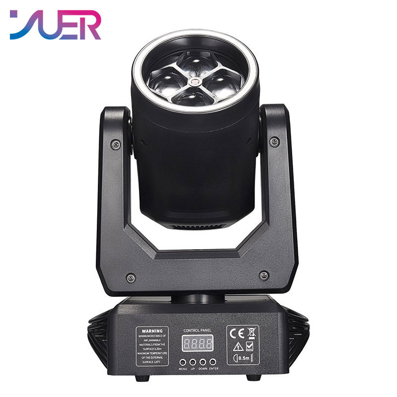 YUER 4x25W RGBW 4IN1 LED +50MW Green Laser Bee Eye Moving Head Light With Aperture Dmx 512 Dyeing Beam Strobe Effect DJ Disco Stage Weeding