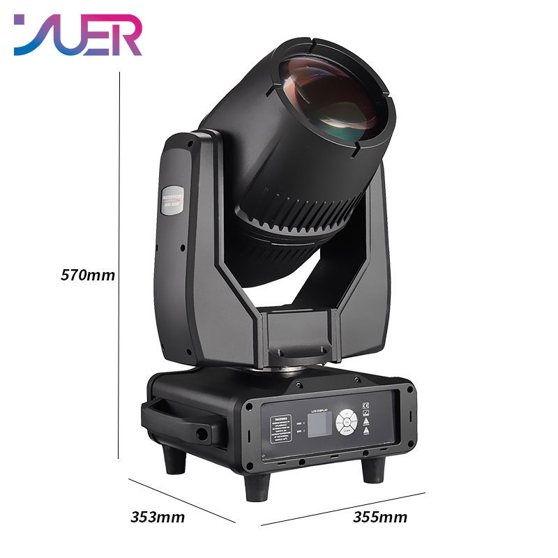 YUER IP65 Waterproof MINI 380W Beam Moving Head Light RDM DMX 512 16CH 20CH Stage Effect Lighting For Home Entertainment Professional DJ