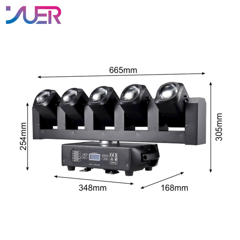 YUER 5x40W RGBW + 6x20W white Super Beam Strobe Moving Head Light DMX512 16CH Music Control For DJ Disoc Stage Lighting Show Party Club Park Indoor Bar