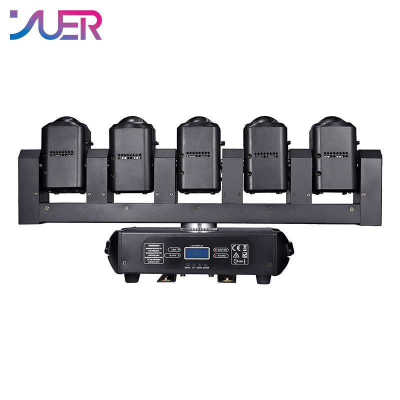 YUER 5x40W RGBW + 6x20W white Super Beam Strobe Moving Head Light DMX512 16CH Music Control For DJ Disoc Stage Lighting Show Party Club Park Indoor Bar