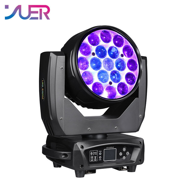 YUER 19PCS 15W RGBW 4IN1 Focusing Moving Head Wash Light For Disco Beam Lights DJ Party Stage Lighting Commercial Lights