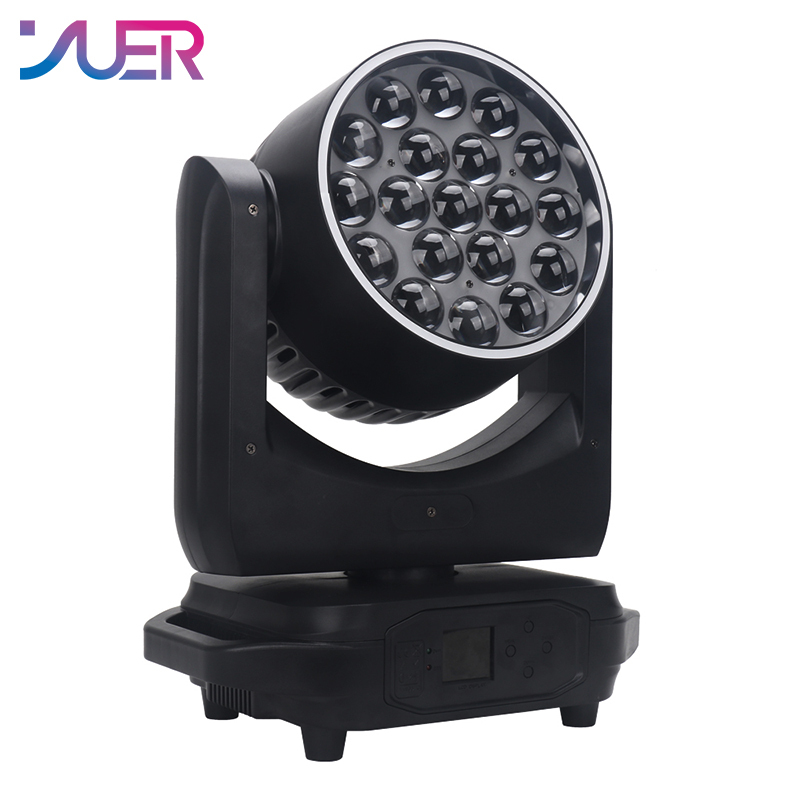 YUER™️LED 19x15W Moving Head Zoom Light With LED Aperture Lyre Wash Strobe Lighting RGBW Disco Stage Effect DJ Moving