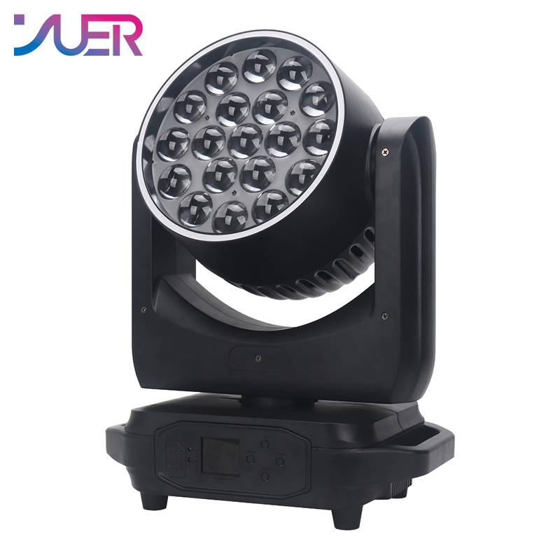 YUER™️LED 19x15W Moving Head Zoom Light With LED Aperture Lyre Wash Strobe Lighting RGBW Disco Stage Effect DJ Moving