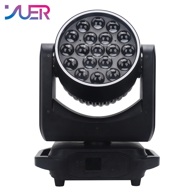 YUER™️LED 19x15W Moving Head Zoom Light With LED Aperture Lyre Wash Strobe Lighting RGBW Disco Stage Effect DJ Moving