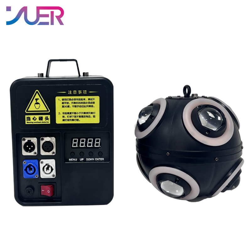 YUER RGBW 150W LED 4in1 Lifting Football Shape Light DMX Rolling Beam Moving Head Stage Effect DJ Party Christmas Decoration Lights