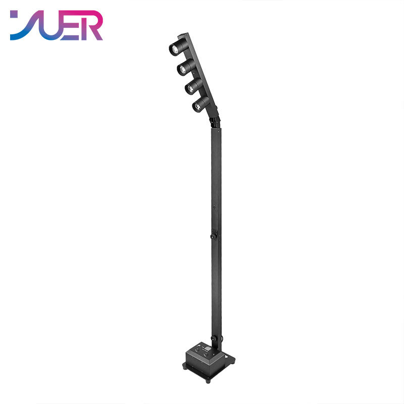 YUER 4X10W LED White Lighting Mast with Manual Focus DMX512 APP Remote Control Suitable for Stage Performance Conference Wedding Party