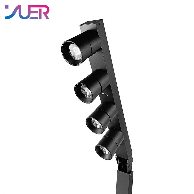 YUER 4X10W LED White Lighting Mast with Manual Focus DMX512 APP Remote Control Suitable for Stage Performance Conference Wedding Party