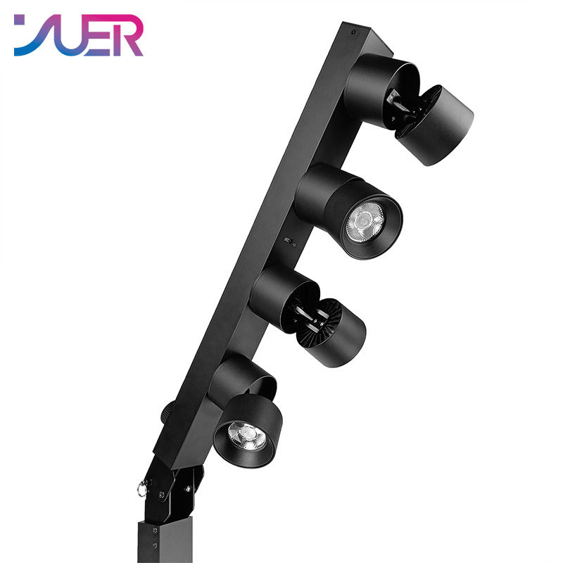 YUER 4X10W LED White Lighting Mast with Manual Focus DMX512 APP Remote Control Suitable for Stage Performance Conference Wedding Party
