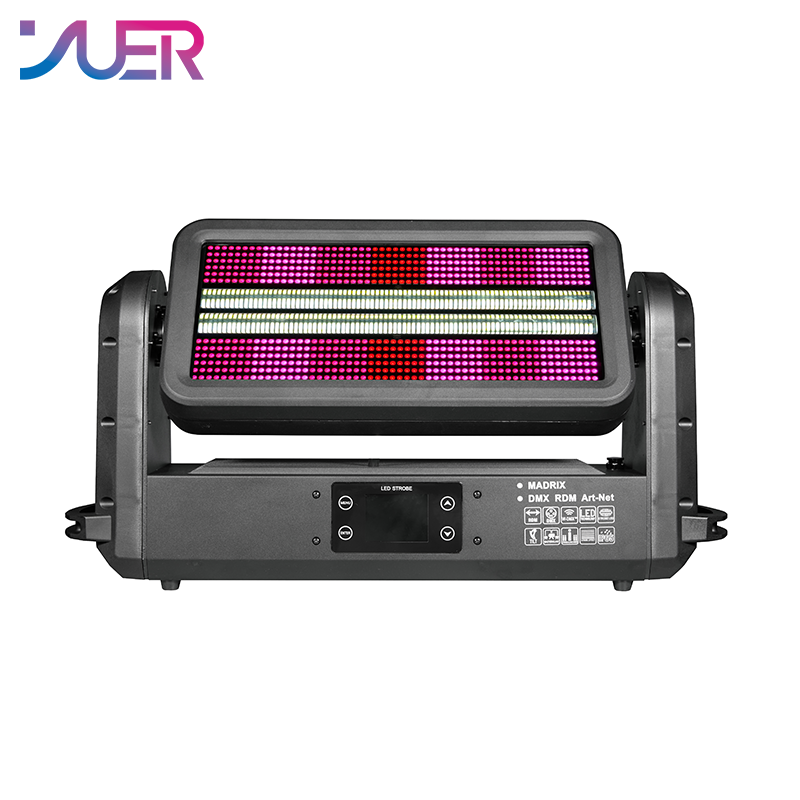 YUER Waterproof IP65 672X0.5W RGB+672X2W White 14+28 Segment LED Moving Head Strobe Light RDM DMX512 For Disco DJ Projector Party Decoration Night Light