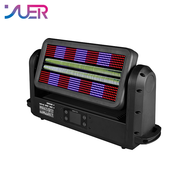 YUER Waterproof IP65 672X0.5W RGB+672X2W White 14+28 Segment LED Moving Head Strobe Light RDM DMX512 For Disco DJ Projector Party Decoration Night Light