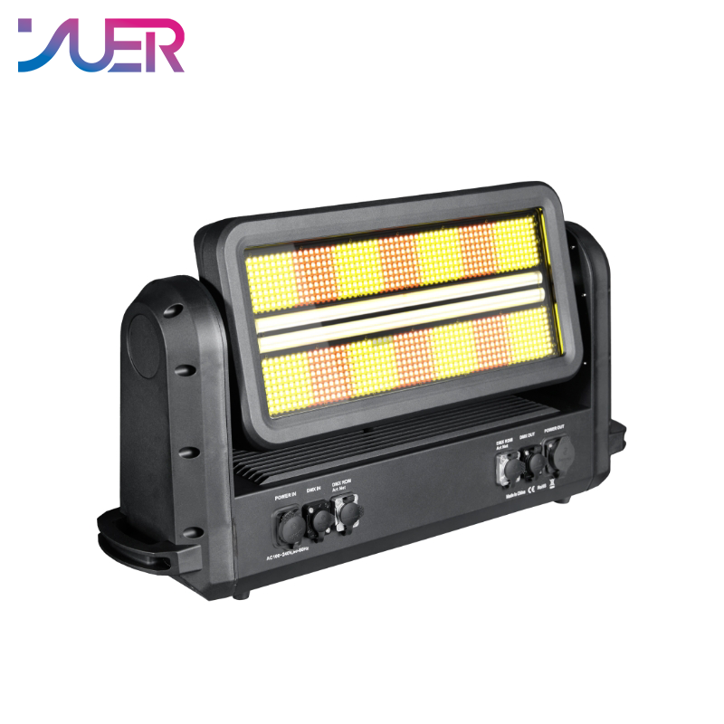 YUER Waterproof IP65 672X0.5W RGB+672X2W White 14+28 Segment LED Moving Head Strobe Light RDM DMX512 For Disco DJ Projector Party Decoration Night Light
