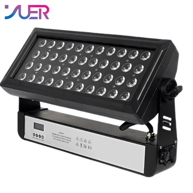 YUER Waterproof IP65 44X10W RGBW 4in1 LED Light Beads Flood Light With Rainbow Effect DMX512For Stage Studio Theater Building Landscape City Night View