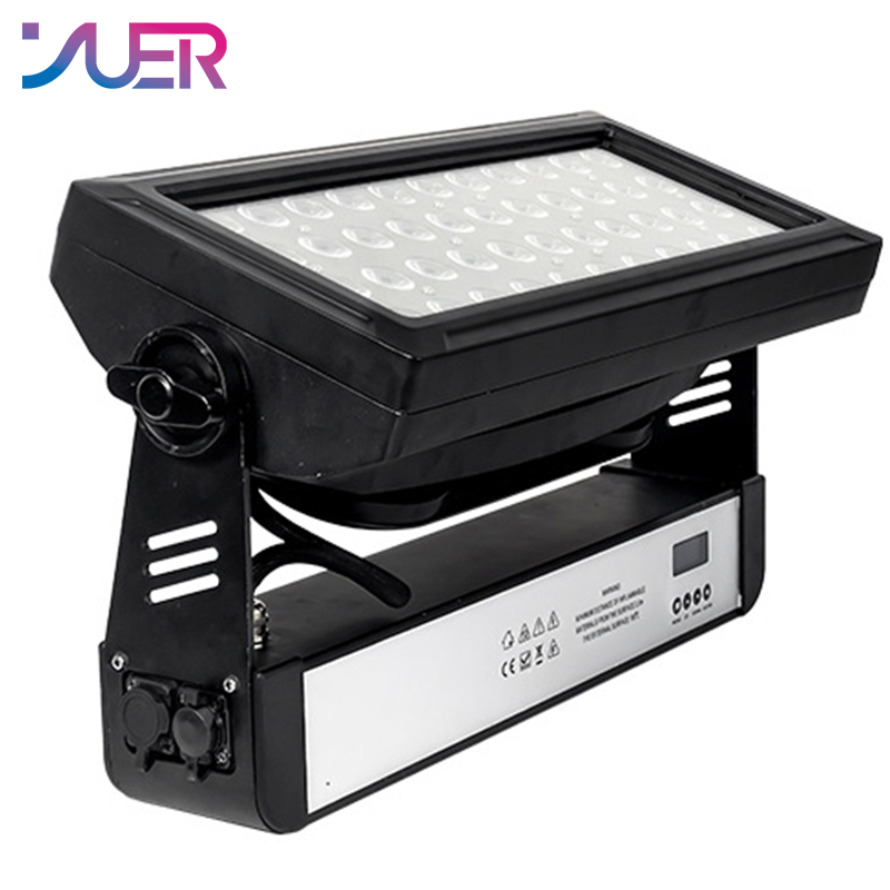 YUER Waterproof IP65 44X10W RGBW 4in1 LED Light Beads Flood Light With Rainbow Effect DMX512For Stage Studio Theater Building Landscape City Night View