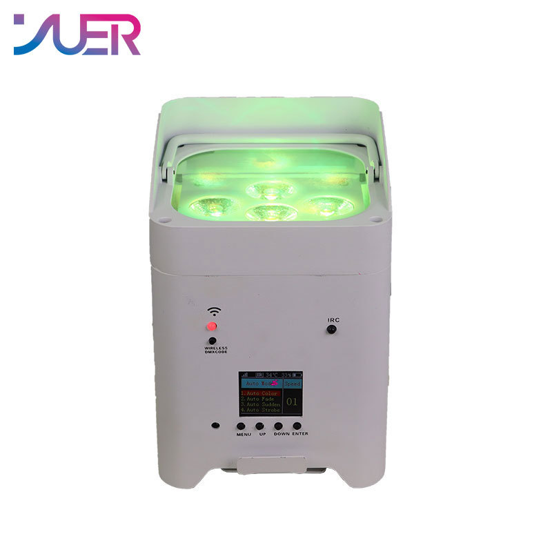 YUER Battery Wireless Par 6x18w RGBWA-UV 6IN1 DJ Par Light IR Remote and Wifi APP Control LED Par For DJ Disco Stage Indoor Bar