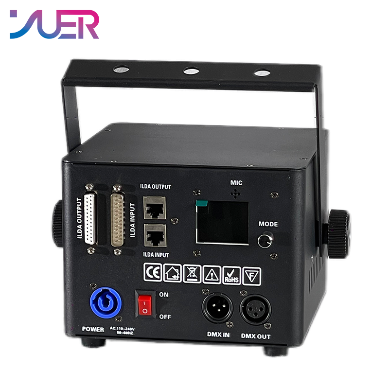 YUER New 5W RGB Animaiton Laser Light With APP Control Beam Pattern Stage Lights DMX512 16CH DJ Disco Wedding Bar Stage Effect