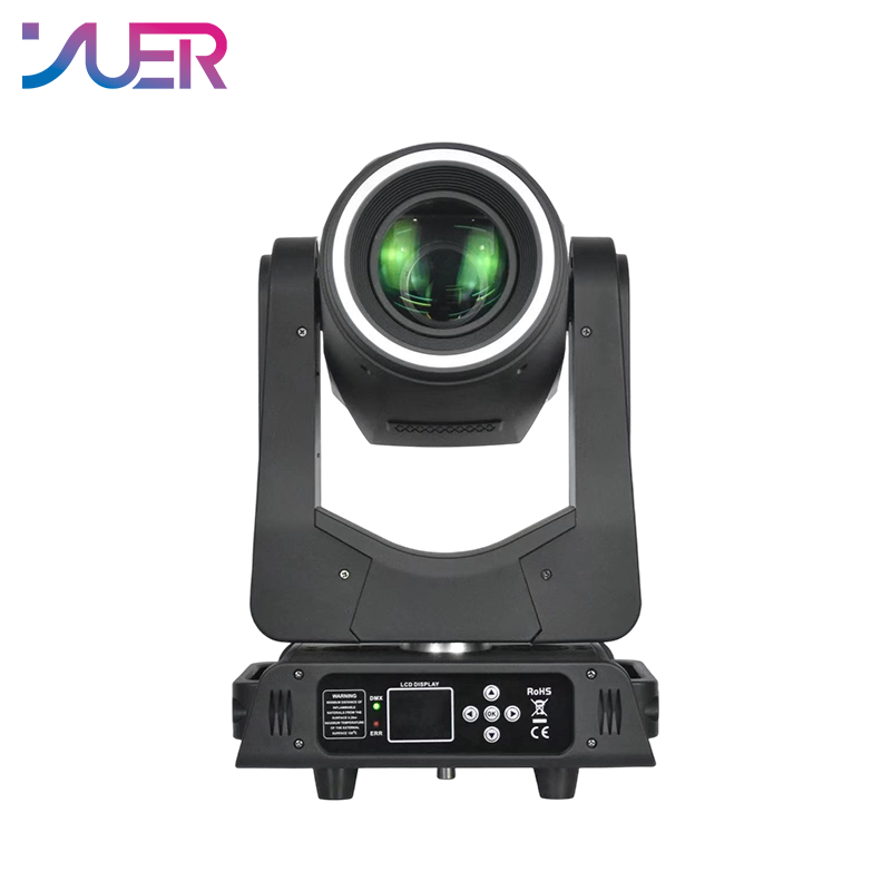 YUER 300W White Light RGB 3in1 Beam Moving Head Light With 22X0.2W Auxiliary Light + Prism + Atomization DMX Suitable for DJ Bar Music Party Wedding