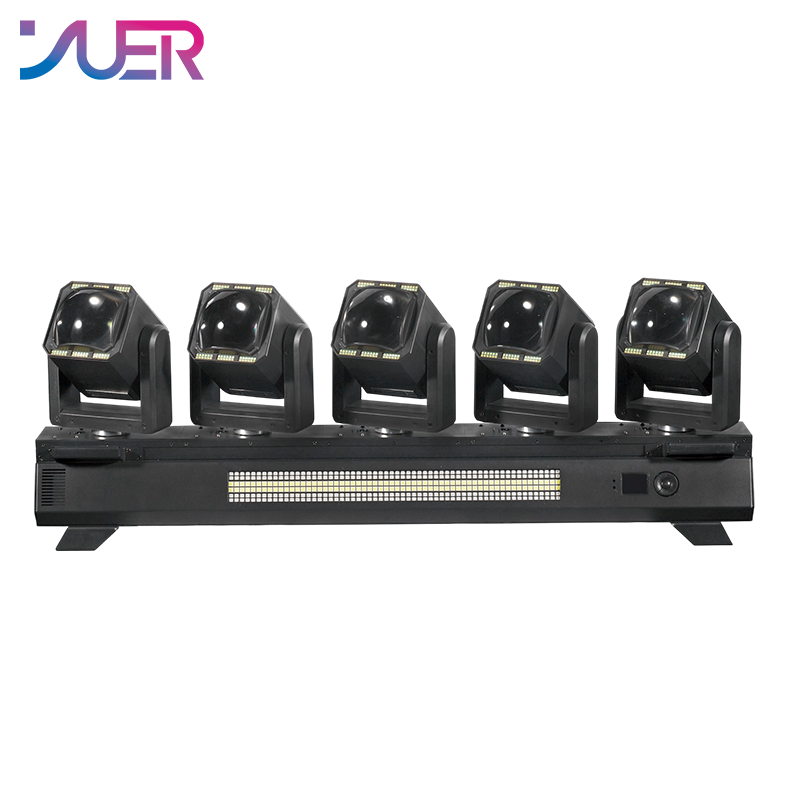 YUER LED 5X80W RGBW 4IN1 Double-sided Electrodeless Moving Head Beam Light With 180X3W Warm White+180X3W White Strobe Effect RDM DMX512 For Dj Disco Party Wedding