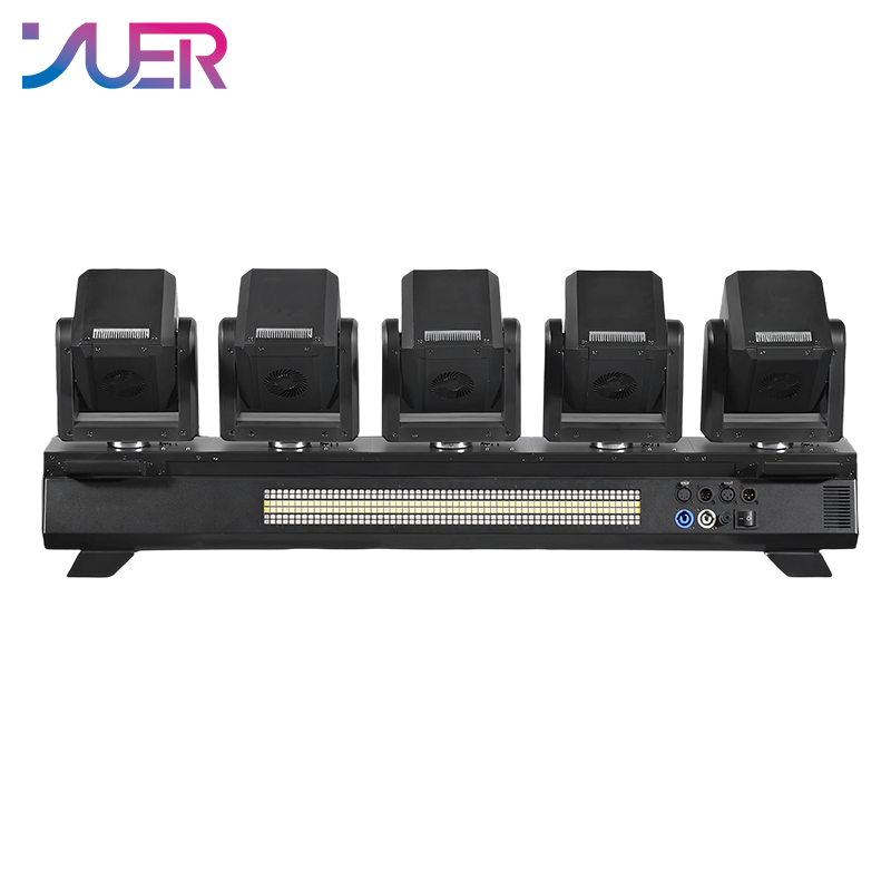 YUER LED 5X80W RGBW 4IN1 Double-sided Electrodeless Moving Head Beam Light With 180X3W Warm White+180X3W White Strobe Effect RDM DMX512 For Dj Disco Party Wedding